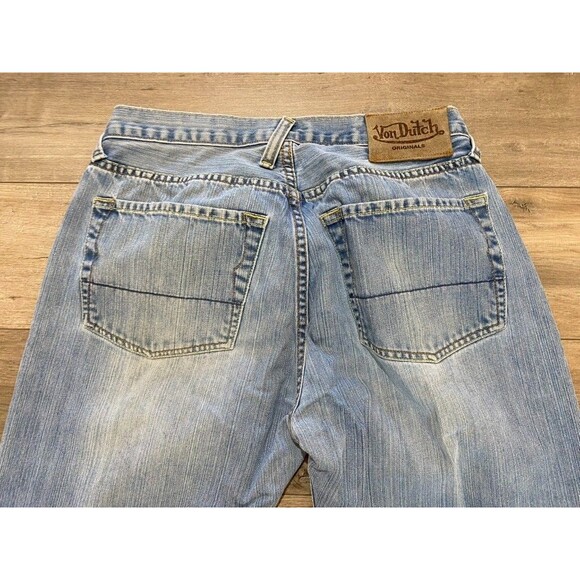 Von Dutch Jeans Mens 34 x 32 Blue Straight Leg Vintage USA Made Denim Flying Eye - Picture 12 of 13